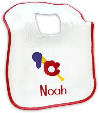 Baby's Bib with Baseball Design
